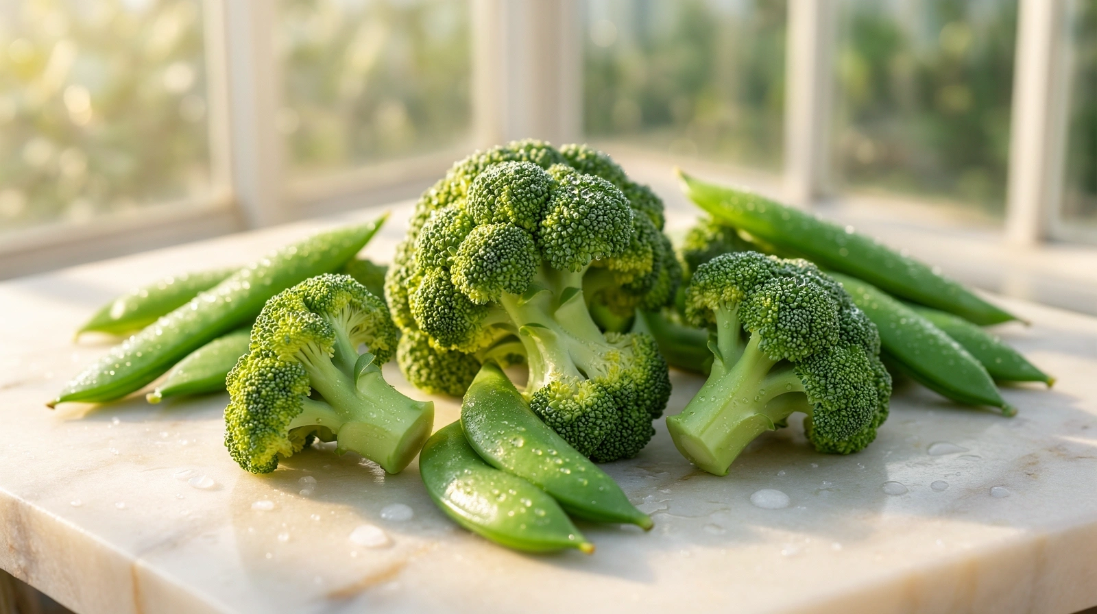 Vibrant green vegetables macro